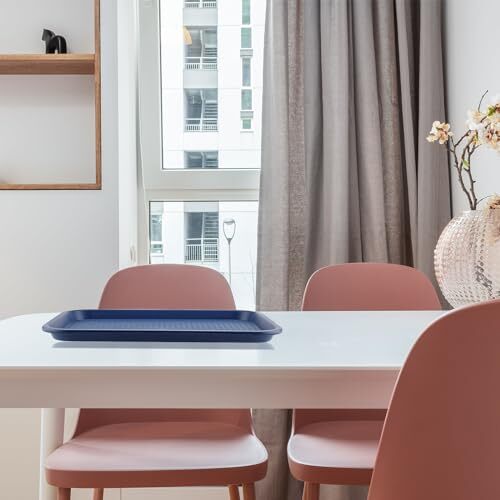 10 Pack 14 x 10 Inch Plastic Fast Food TrayRectangular Plastic Cafeteria Tray...