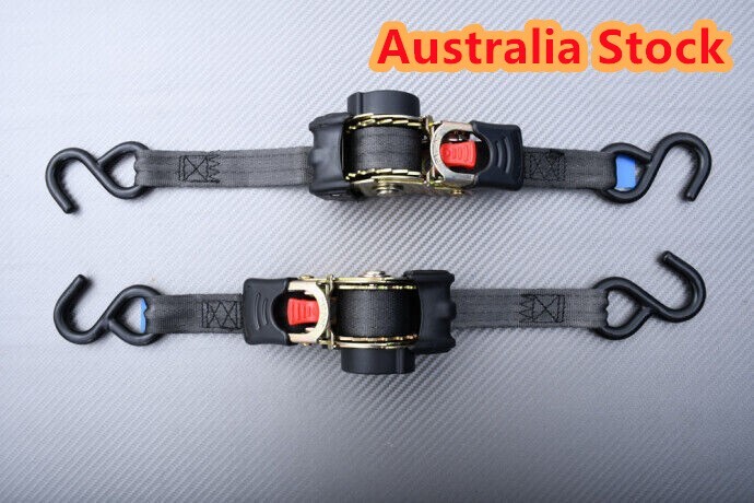 1PCS Quick Release Automatic Retractable Ratchet Tie Down Strap With S hooks