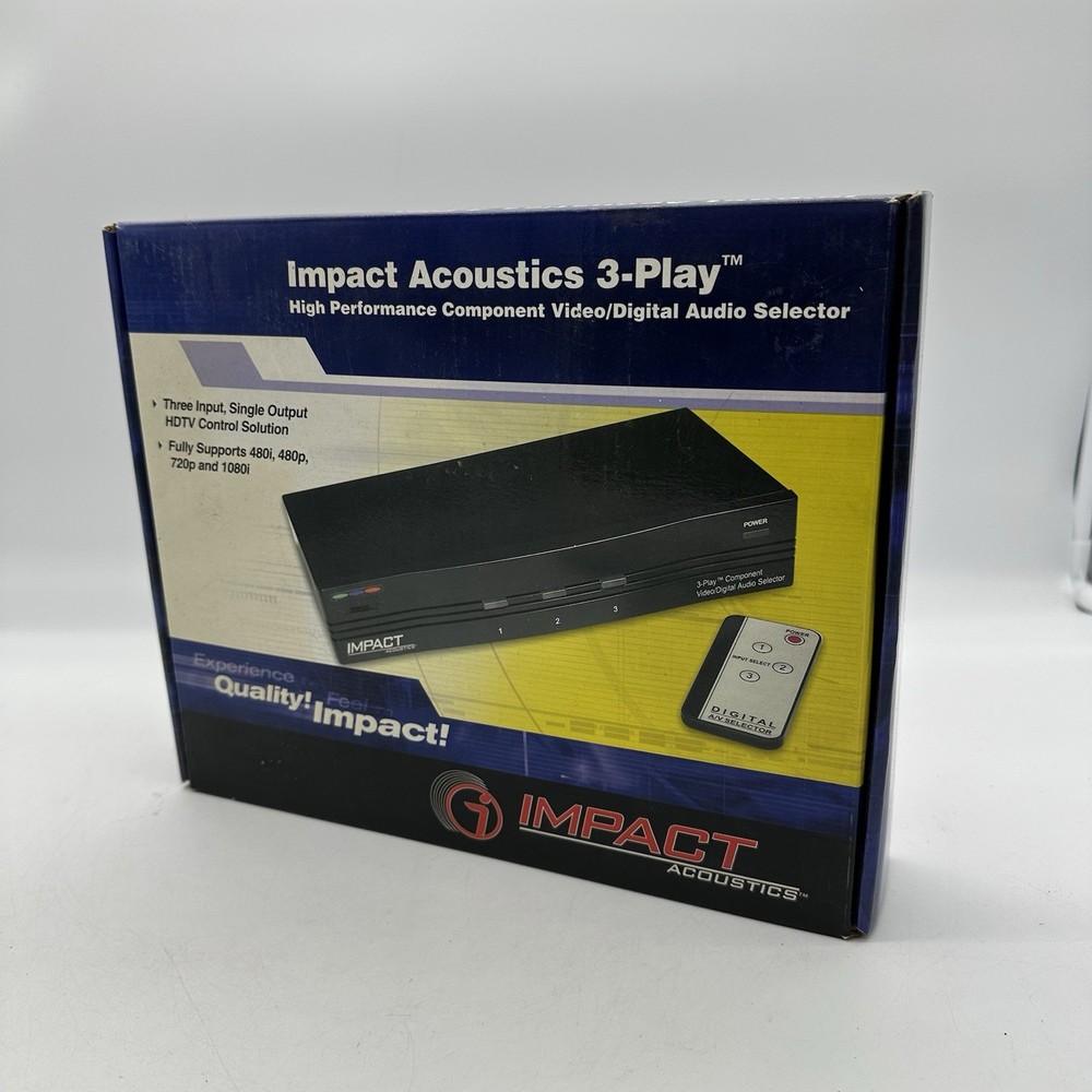 IMPACT ACOUSTICS 3-PLAY High Performance Component  Video/Digital Audio Selecter