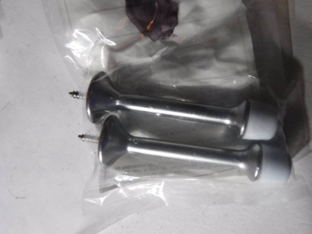 NATIONAL 2 Pack Rigid Door Stops SATIN CHROME FINISH  3"