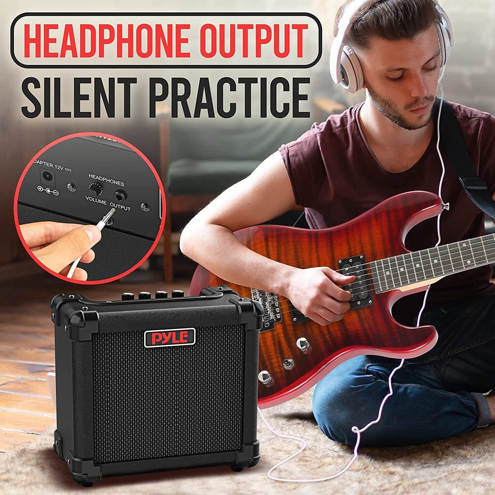 PylePro PGTAMPL128B Portable Electronic Guitar Amplifier