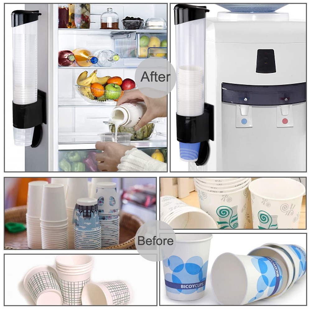 Cup Dispenser, Water Cooler Pull Type Cup Holder Fits 5oz - 7oz Cone or Flat