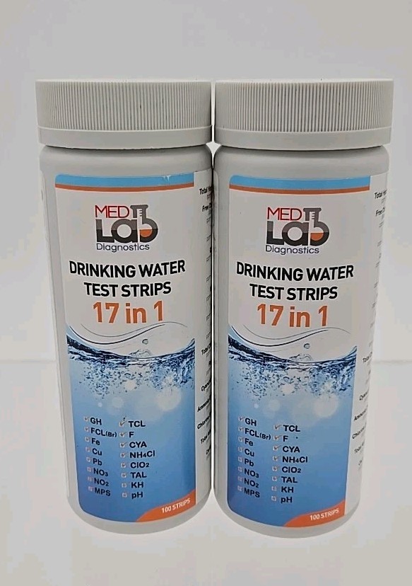 Lot of (2) 17 in 1 Drinking Water Test Kit Strips (100ct) for Pool Spa Hot Tubs