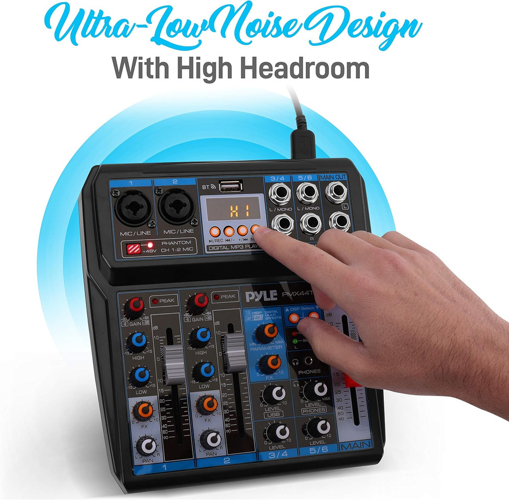 Professional Wireless DJ Audio Mixer - 6-Channel Bluetooth Compatible DJ Control