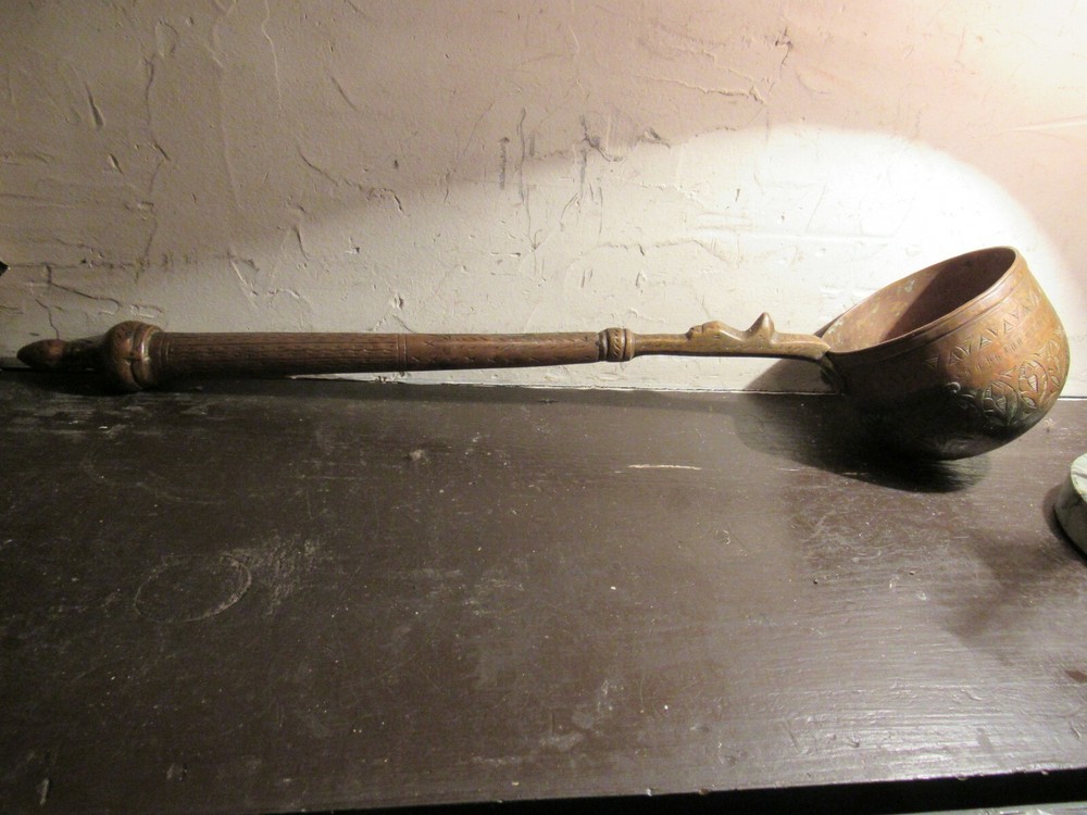 LARGE 18" 45 CM REGAL HAND TOOLED SOLID COPPER LADLE 540 GRAMS