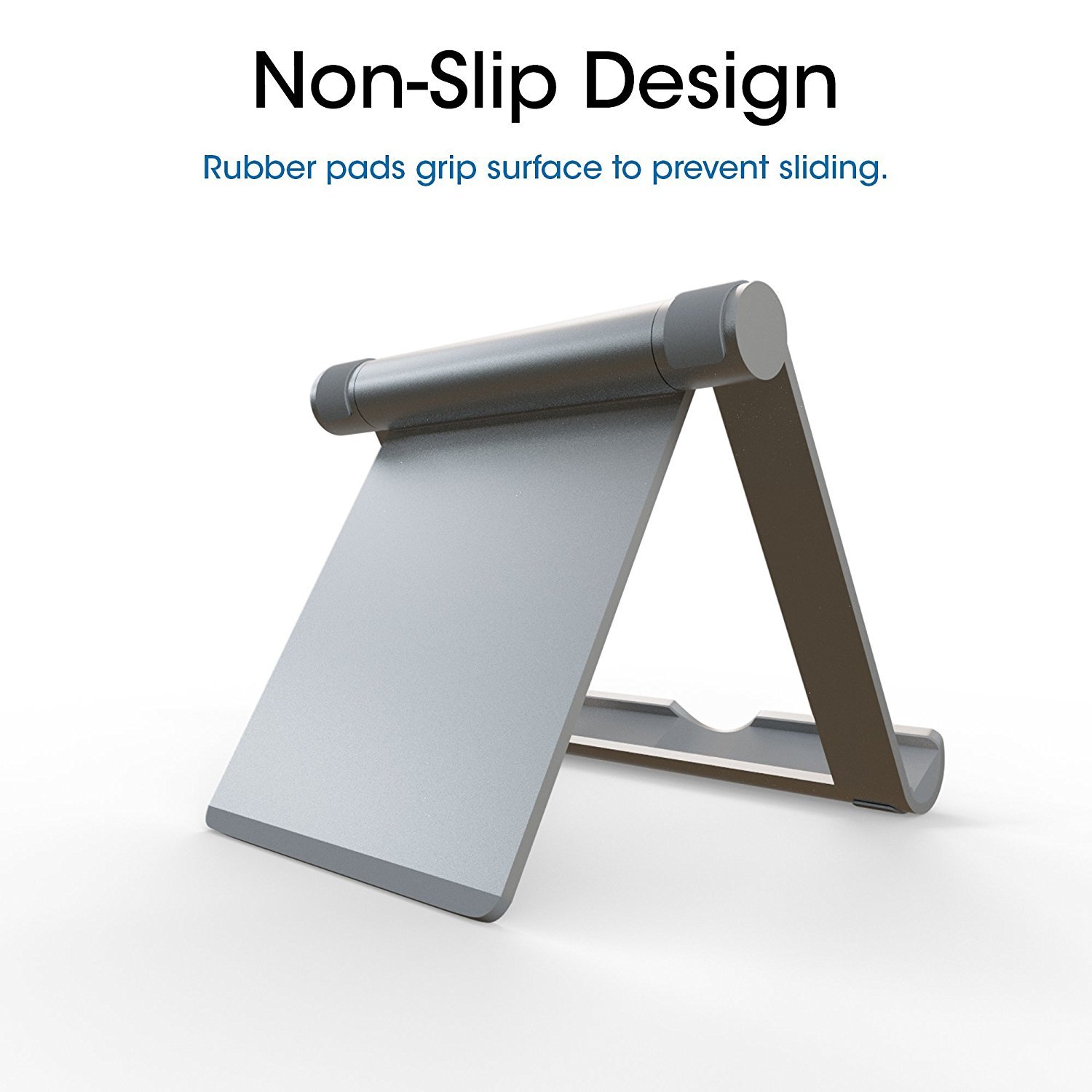 TechMatte Multi-Angle Aluminum Desktop Tablet / Phone Stand Holder (Silver)