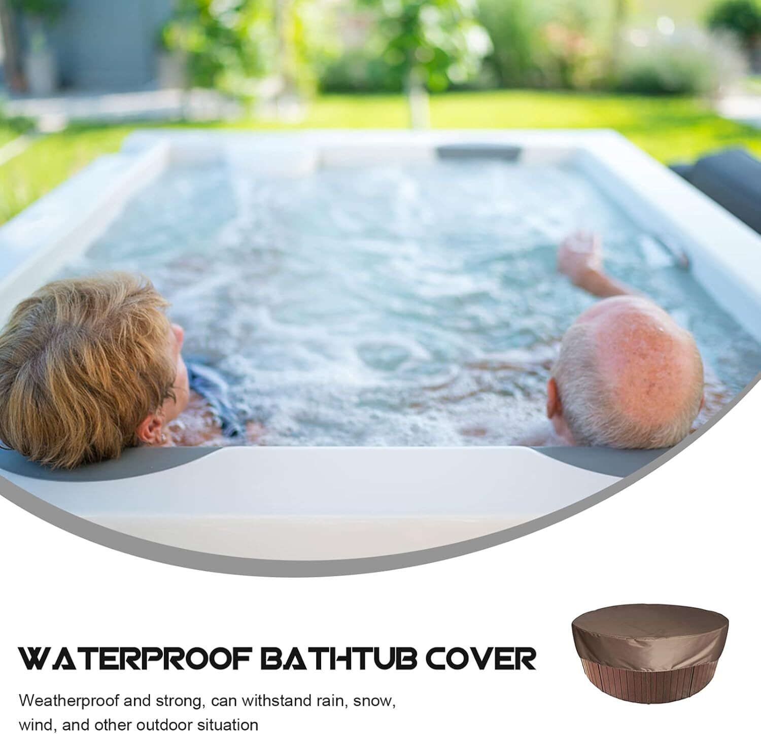 Round Hot Tub Cover Pool Water- Solar Spa Thermal Coffee