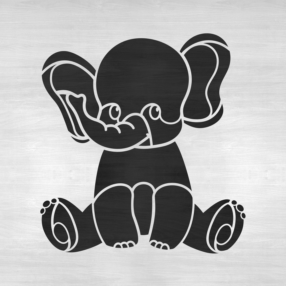 Baby Elephant Stencil - Durable & Reusable Mylar Stencils