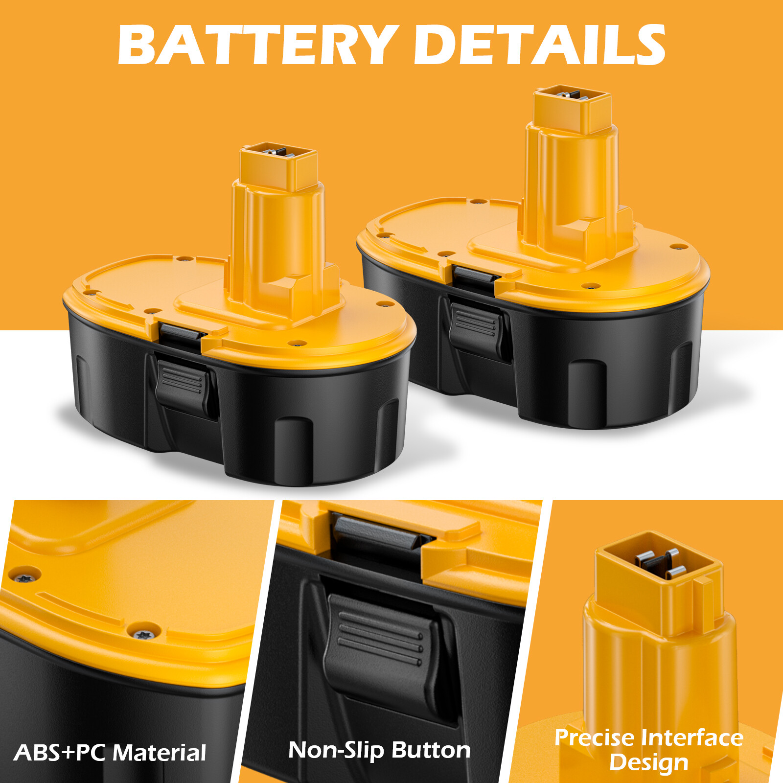 ✅2PCS 18V For Dewalt 18 VOLT XRP DC9096 DC9098 Ni-MH 7.0Ah Battery DC9099 DE9039