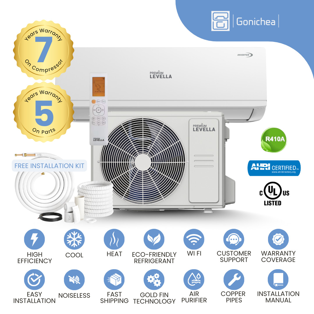 9000 BTU Air Conditioner Mini Split 21.7 SEER2 INVERTER Ductless Heat Pump 220V