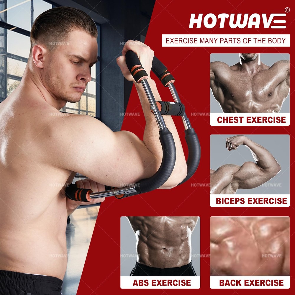 HOTWAVE Twister Arm Exerciser,Adjustable Spring Workout Bar, Forearm Triceps ...