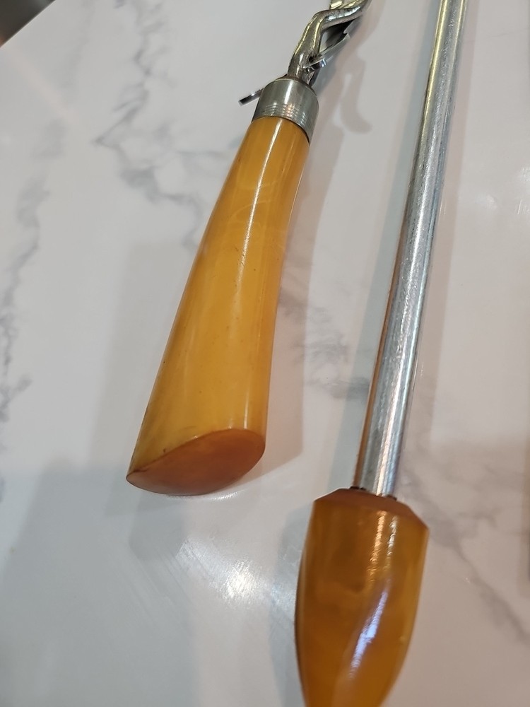 Butterscotch Bakelite Misc. Kitchen Utensils. Some SS.