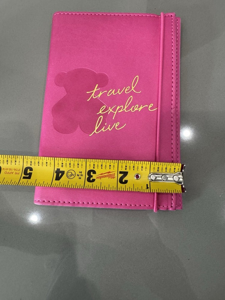 Tous Pink Travel Explore Live Passport Holder Document Notebook