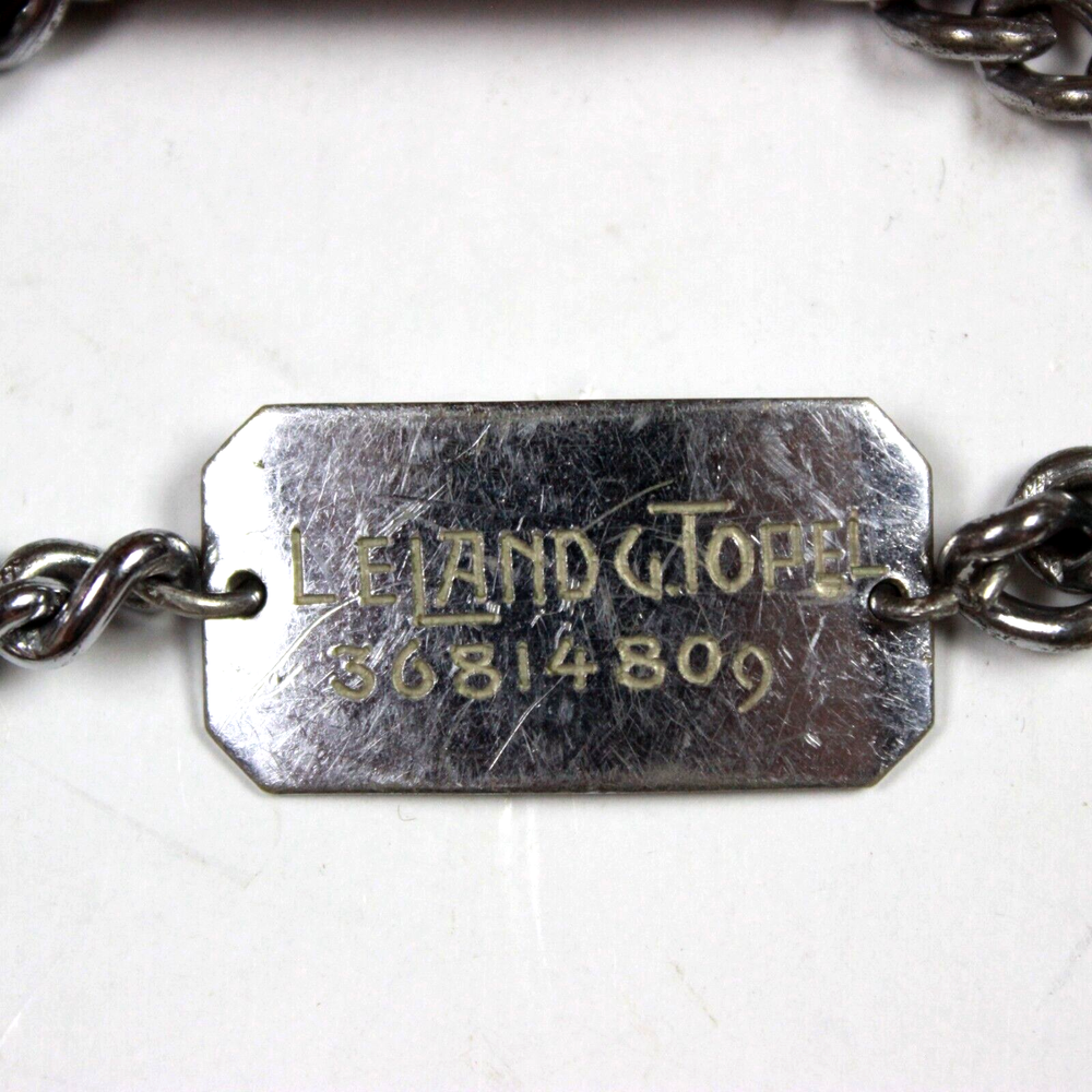 ORIGINAL WWII US ARMY RIBBON BAR IDENTIFICATION BRACELET SOUVENIR FRANCE 1944