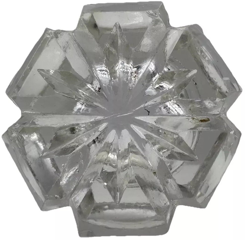 Antique 3 EAPG Notched Panel Hexagonal Open Salt Cellars Dips