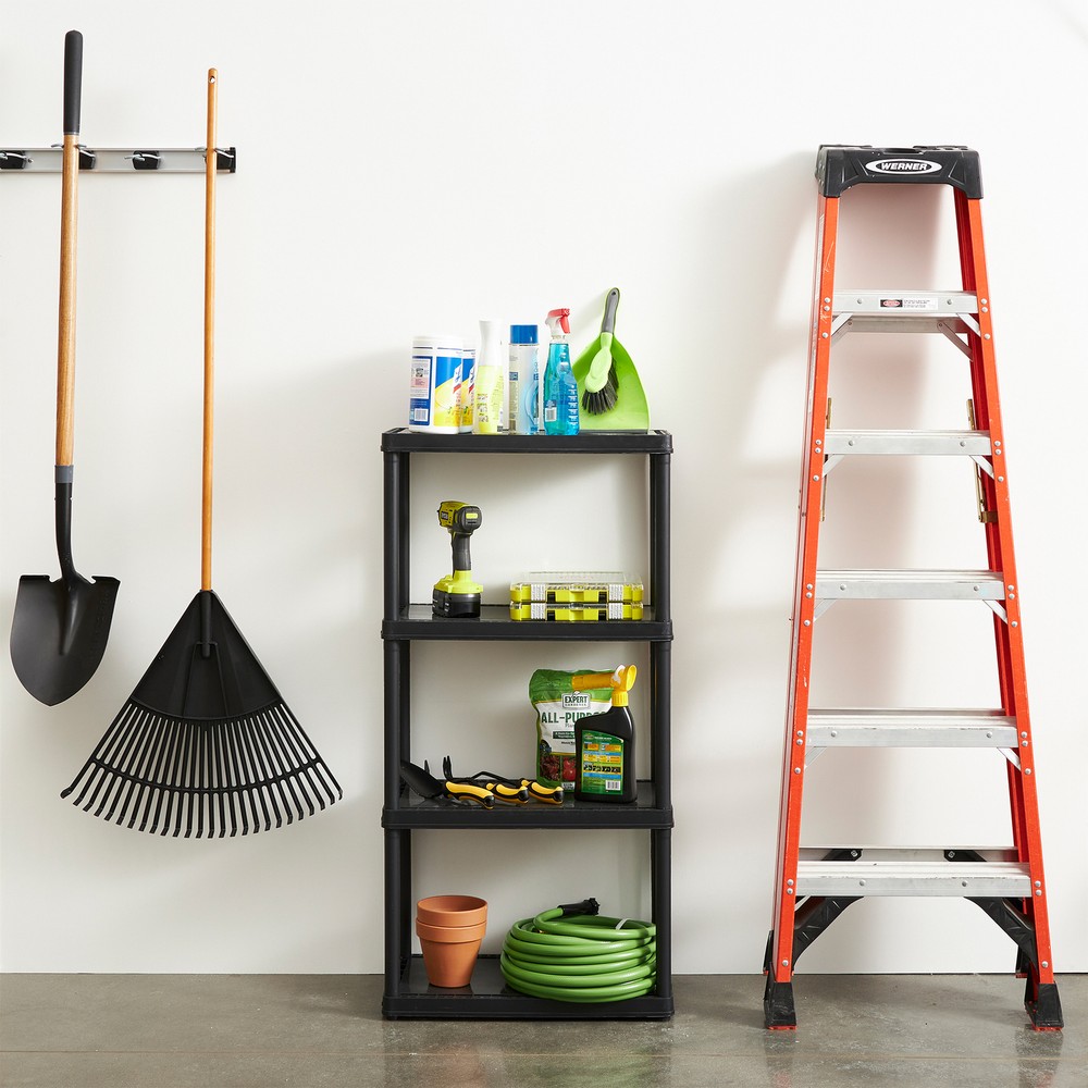 Gracious Living 4-Shelf Fixed Height Solid Organizing Storage Unit, (2 Pack)