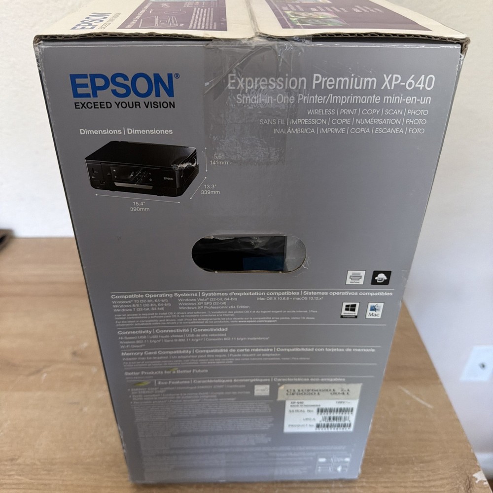 BRAND NEW FACTOR SEALED Epson Expression XP-640 AIO Inkjet Wireless Printer
