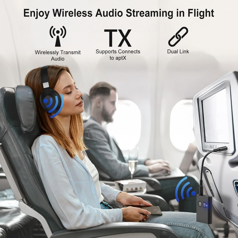 Bluetooth Transmitter Receiver for TV, 2-in-1 Bluetooth 5.3 Adapter with Qual...