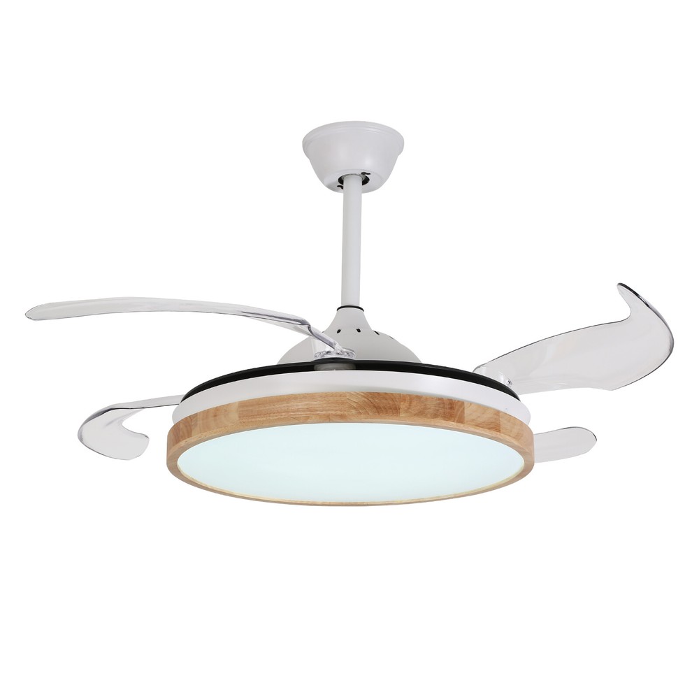 LED Ceiling Mounted Indoor 42inch White Ceiling Fan With Light Remote Control