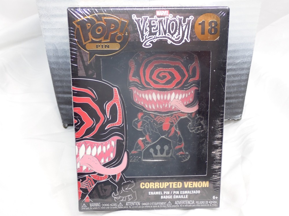 FUNKO POP! PIN Marvel - Corrupted Venom Enamel Pin #18 NEW Almost 4" tall!