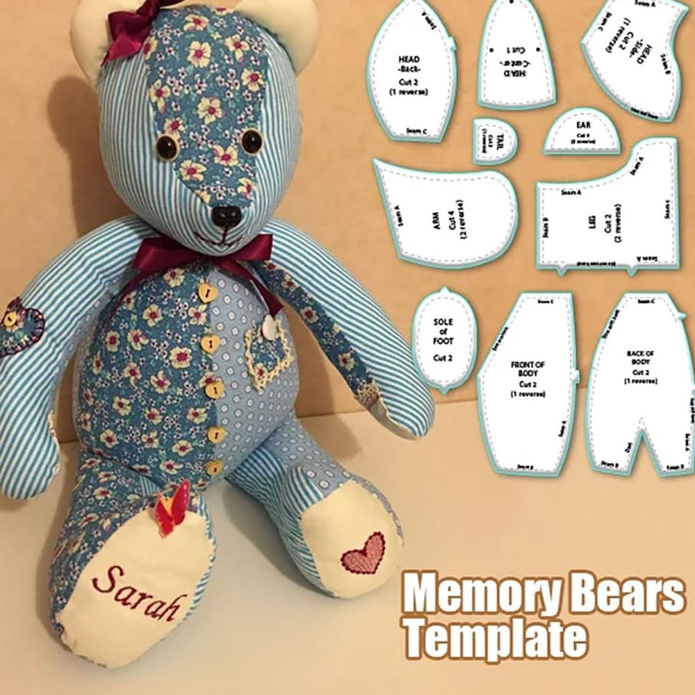 30 Pcs Acrylic Memory Bear Template Ruler Set, Sewing Patterns for Beginners ...