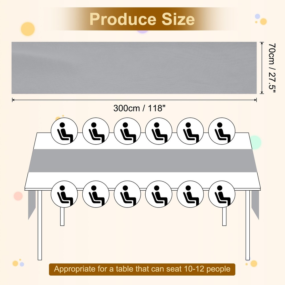 Grey Chiffon Table Runner 27.5" x 118" Romantic Table Runner