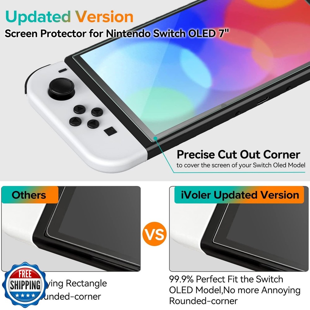 ivoler 4-Pack Tempered Glass Screen Protector Designed for Ninten