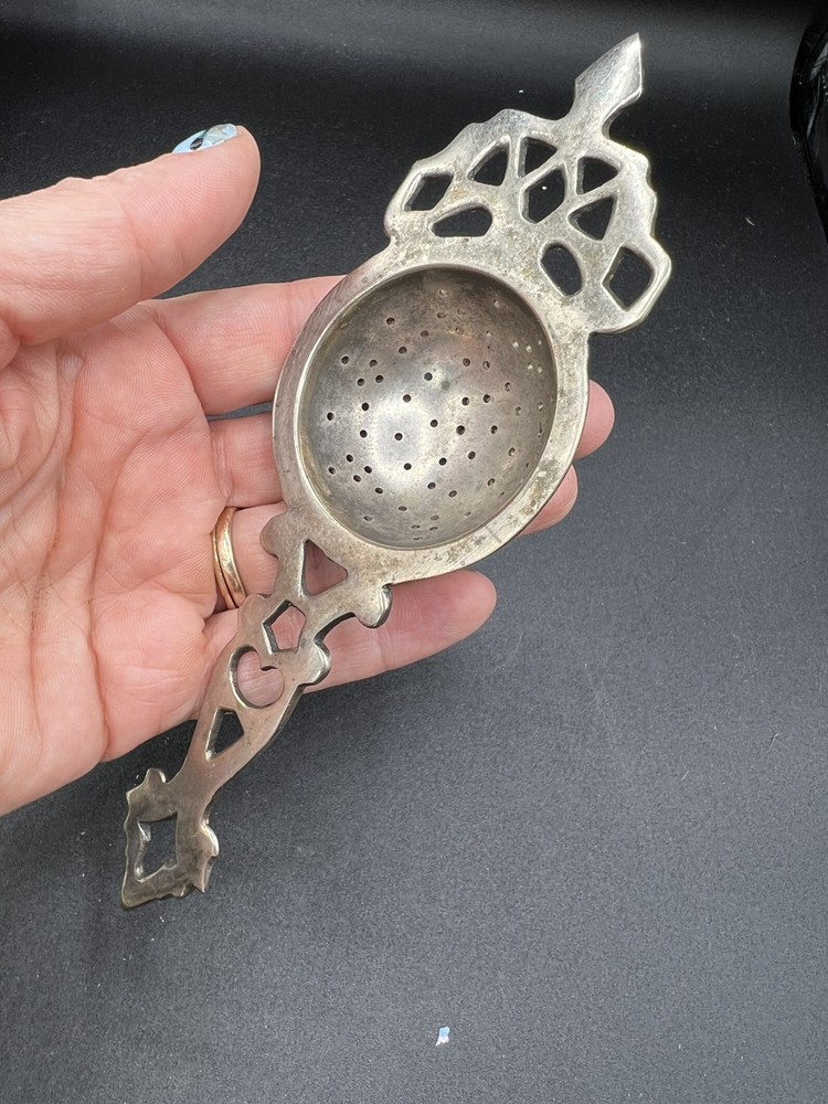 Vintage Over the Cup Tea Strainer Silver Plated