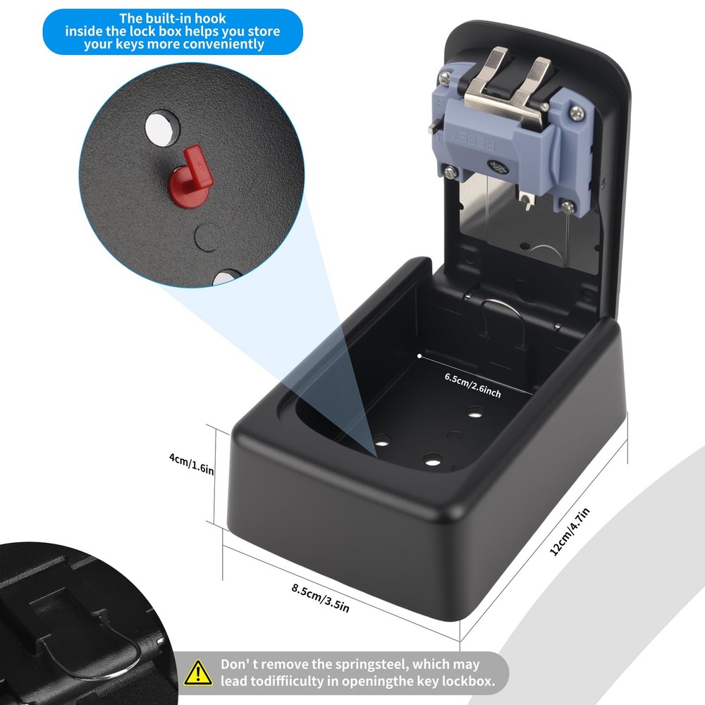 Key Lock Box,Combination Lockbox WallMounted Key Storage Box for Keys,Large K...