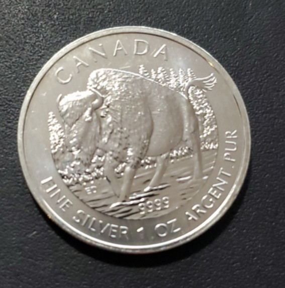 2013 Canadian Maple Leaf with Bison on Reverse 1 oz .999 Fine Silver Canada Mint