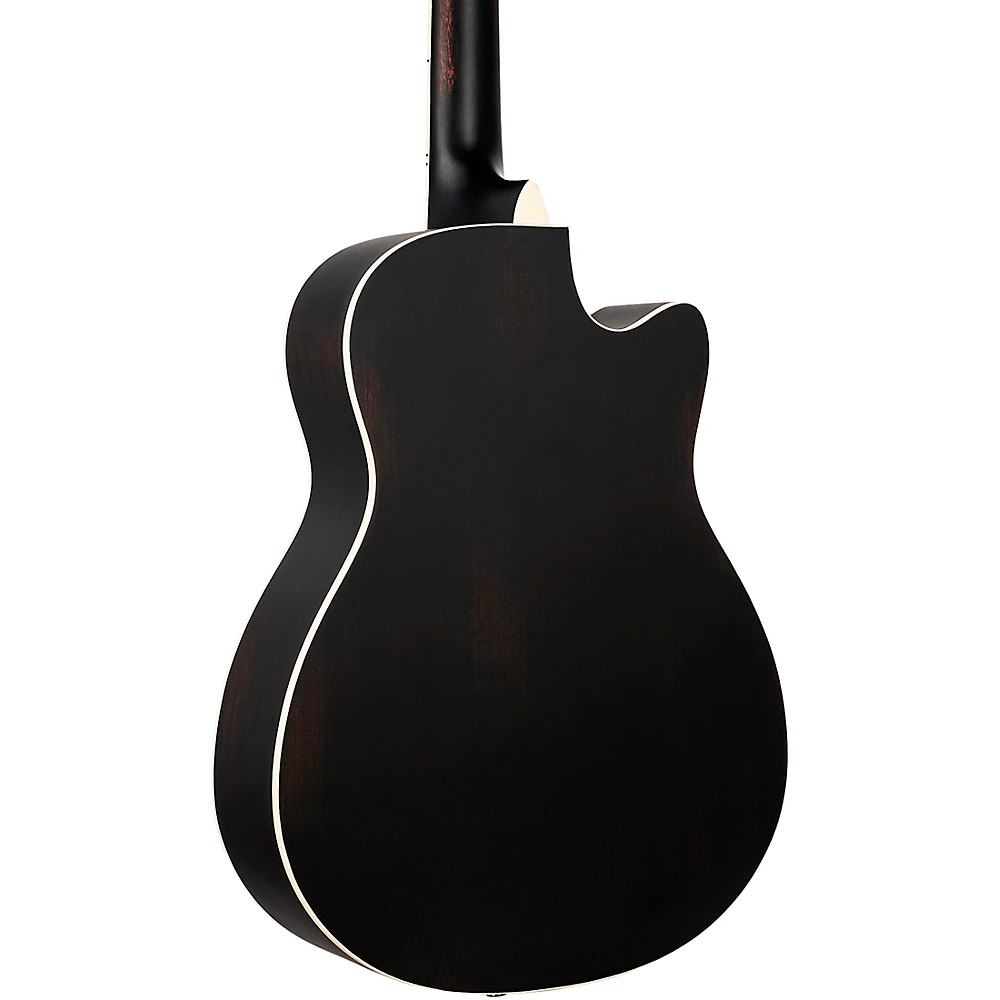 Ortega Left-Handed Concert Cutaway A/E Resonator Guitar Blk 197881417611 OB