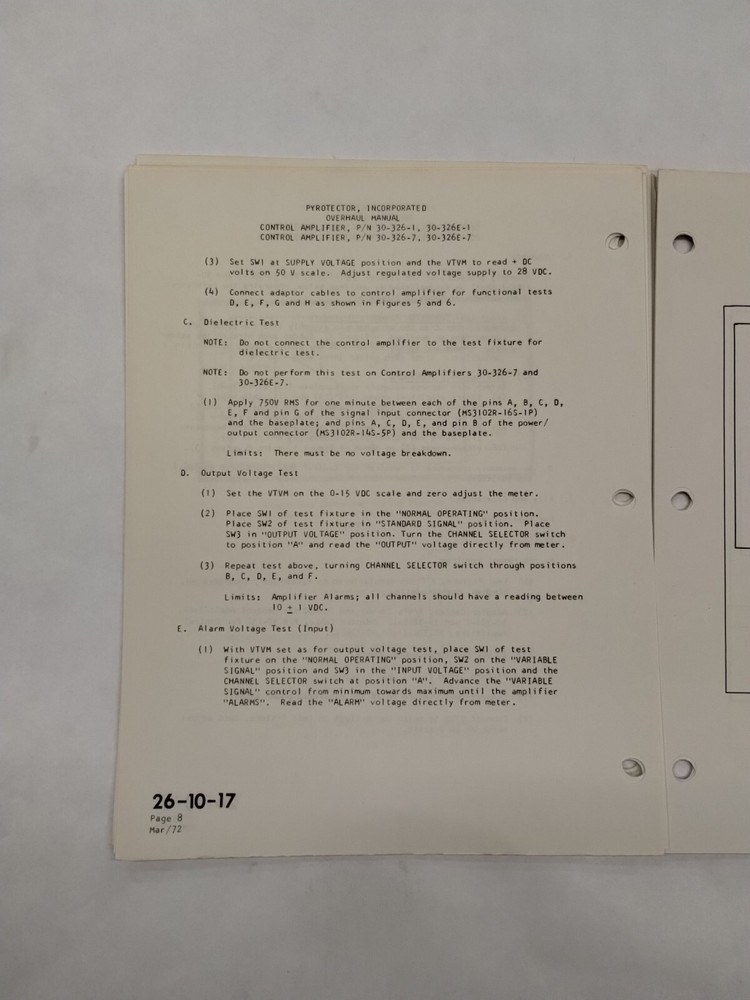 Pyrotector Incorporated Control Amplifiers Overhaul Manual-Original