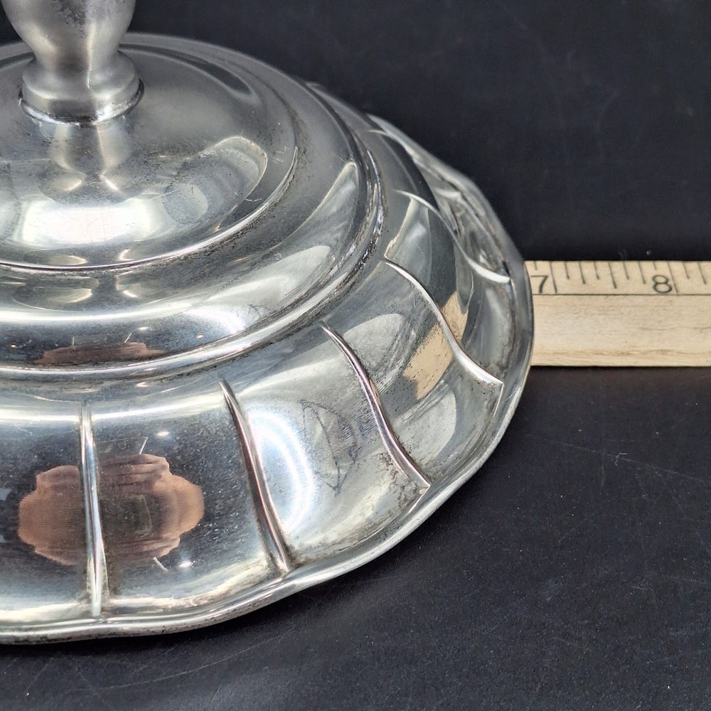 Vintage Art Deco Cheshire Silver Plate Pedestal Dish Compote Comport