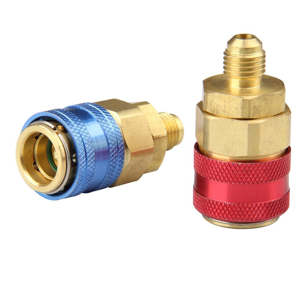 A/C R134a Quick Coupler Adapter Car High & Low Side HVAC SAE Male Flare Fitting