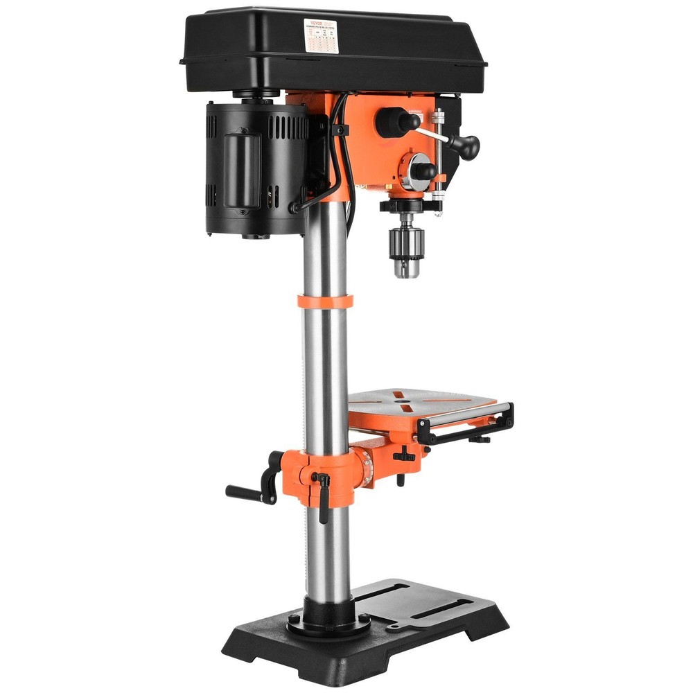 12" Cast IronBenchtop Drill Press 5Amp 120V Variable Speed w/ Laser Work Light