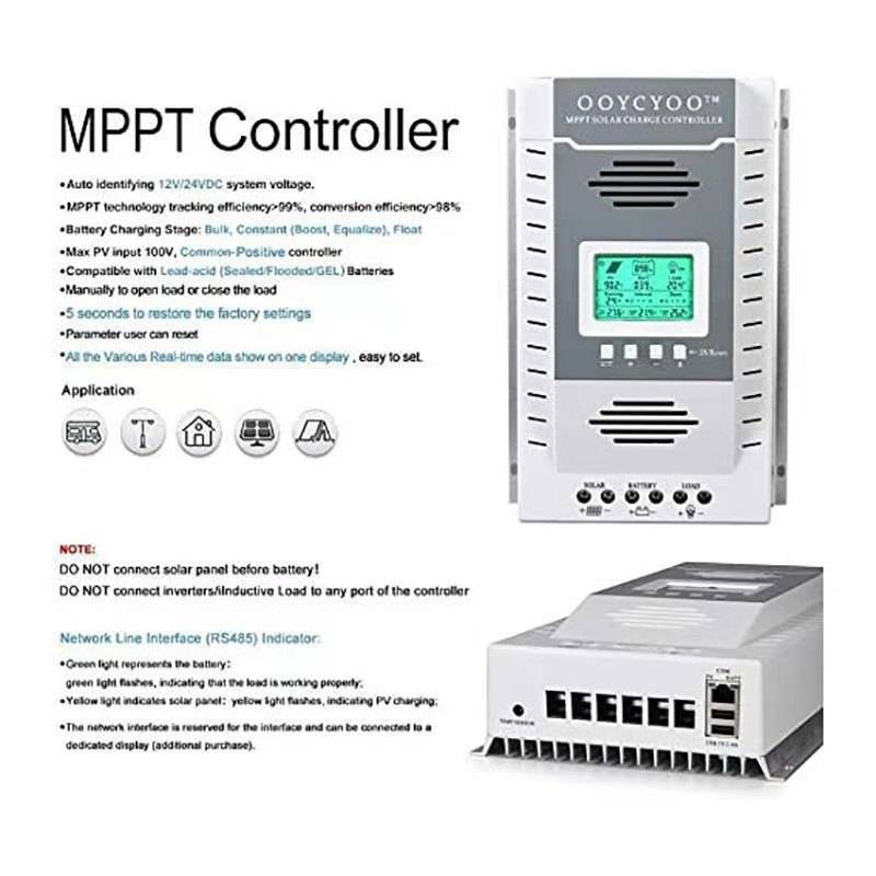 100A 80A 60A 40A MPPT Solar Panel Regulator Charge Controller Auto 12V 24V Y1