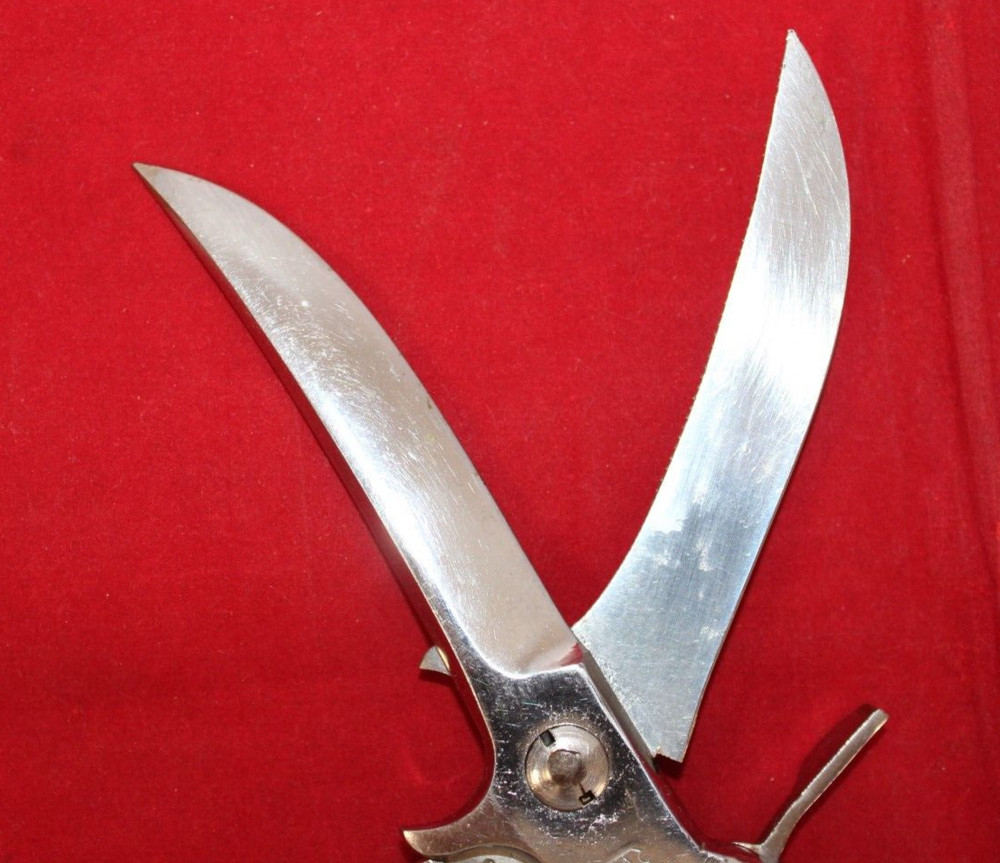RARE VTG Justinus Soligen Germany Eagle Kitchen Shears 4" Blade