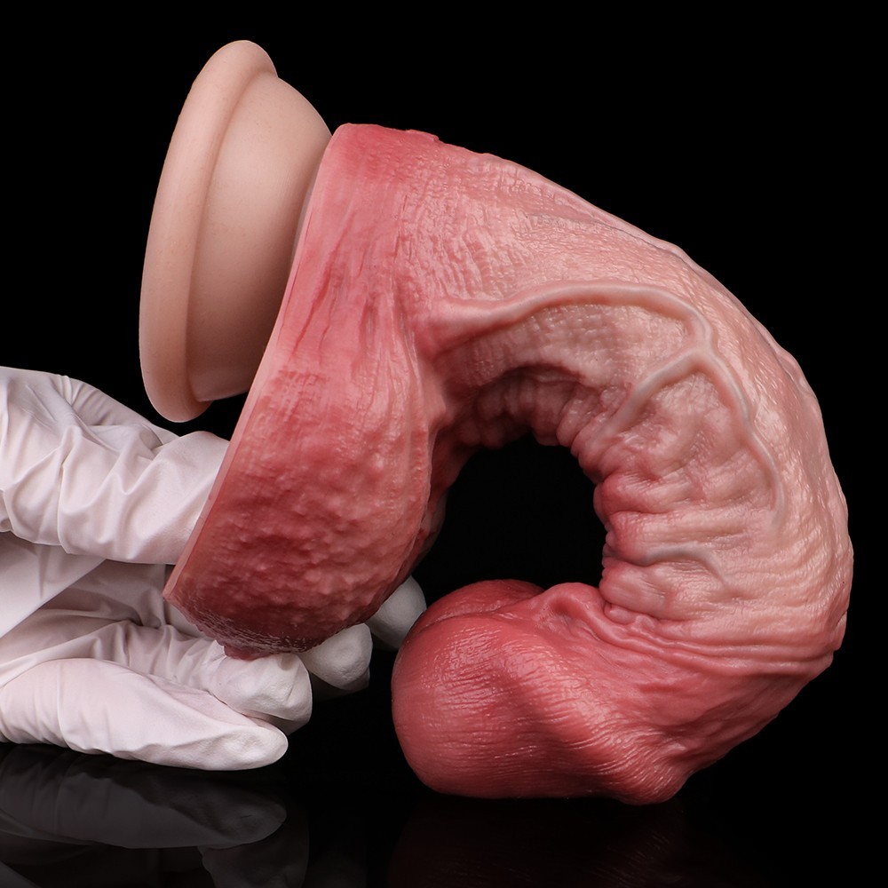 Double Layer Dildo Realistic Lifelike Big Real Dong Suction Cup Use Lubricant