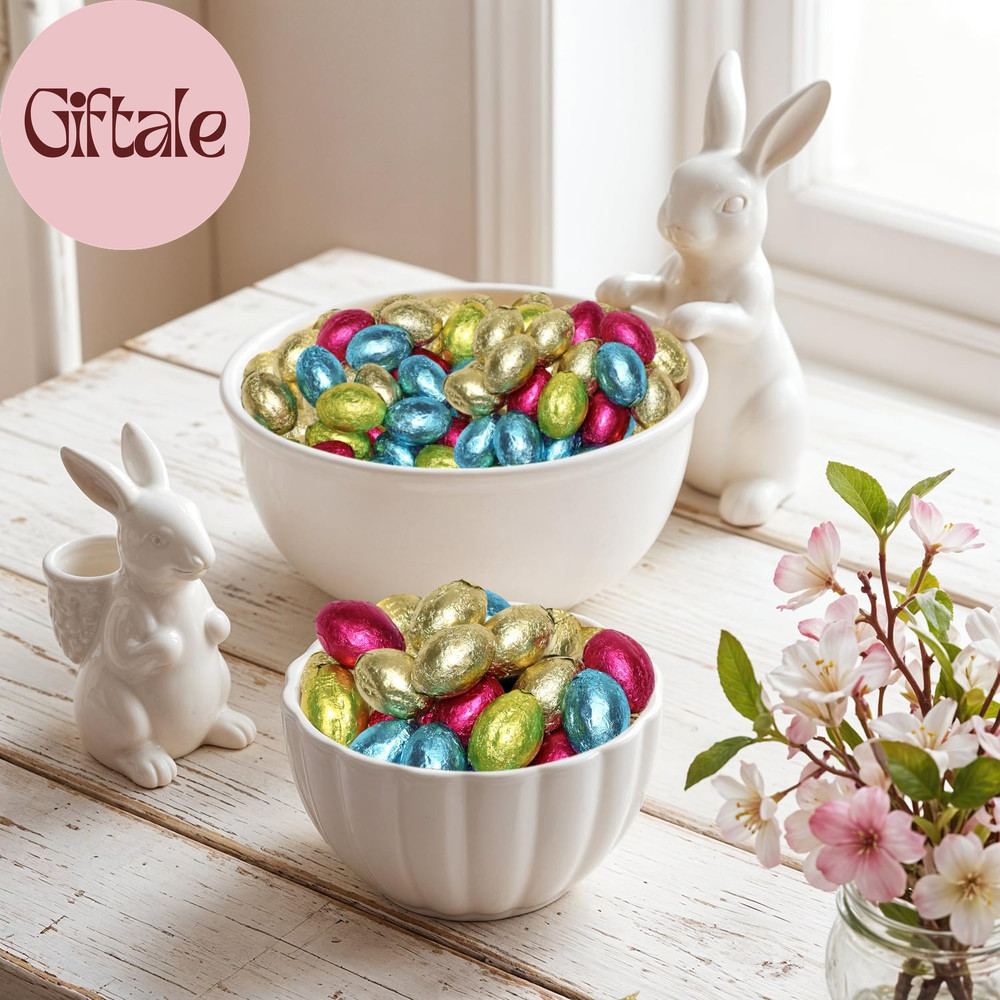 Milk Chocolate Easter Eggs Candy - Foil Wrapped Chocolate Candy Eggs for Easter