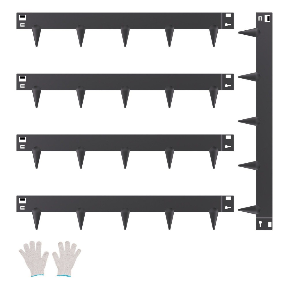 39x3in5PcsBendableGalvanizedSteelPathwayEdgingRustProofBlack