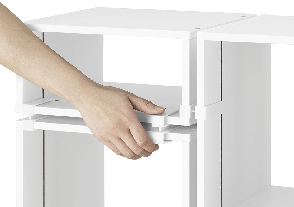 Whitmor Clip & Cube 5-Piece Organizer, White Modern, Contemporary