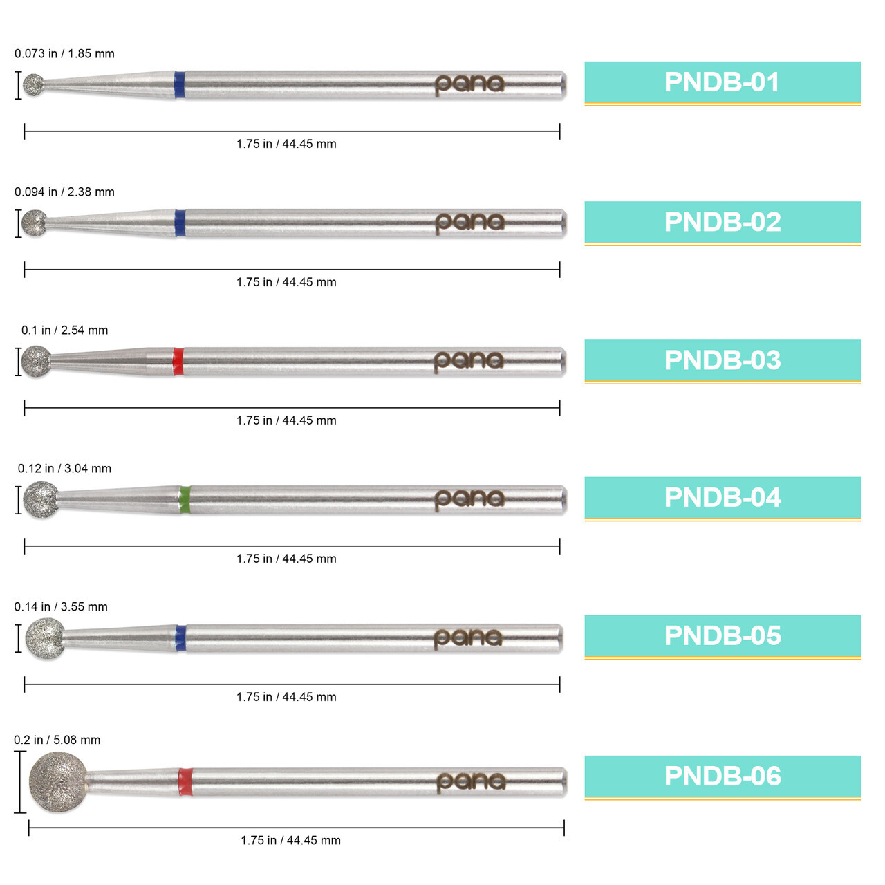 PANA 3/32” Diamond Nail Drill Bit Cuticle Nail Drill Bit