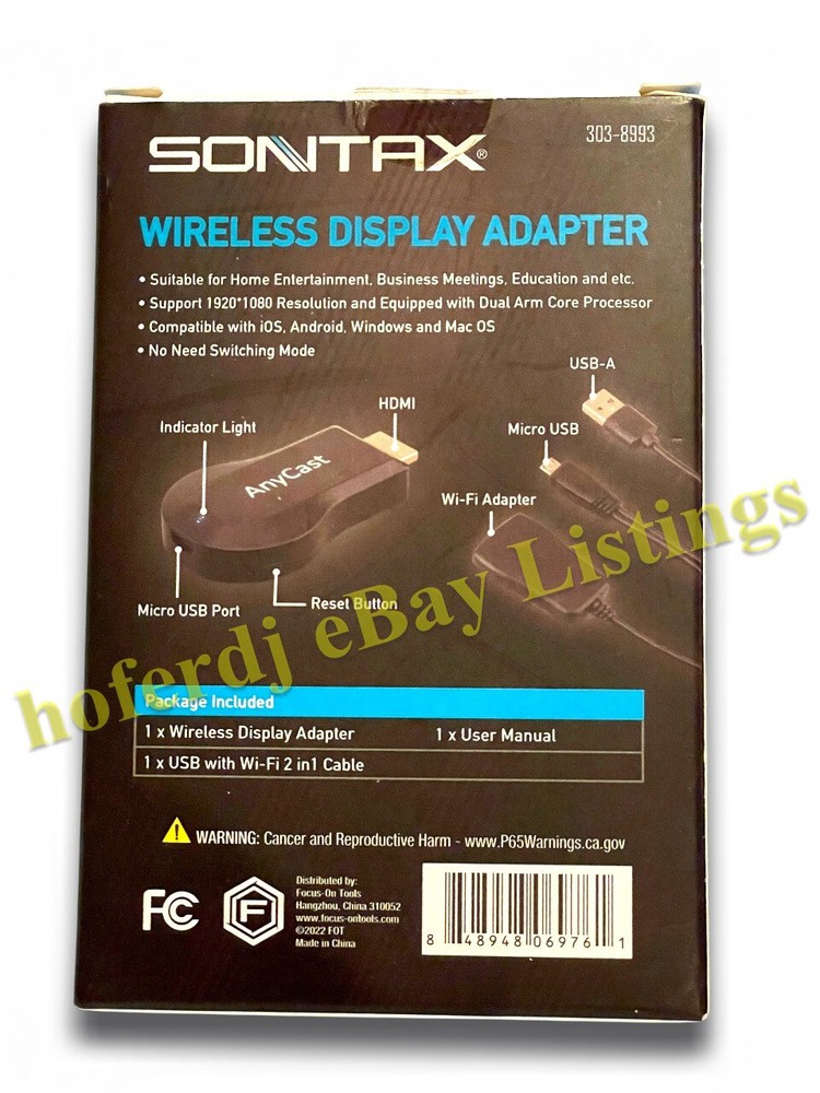 Sontax Wireless Display Adapter HDMI TV Mirroring