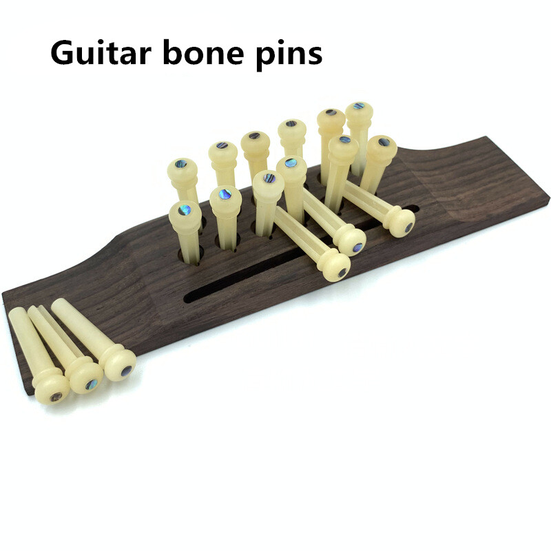 60x Guitar Pin String Peg Unbleached Bone Bridge Abalone shell Luthier H01