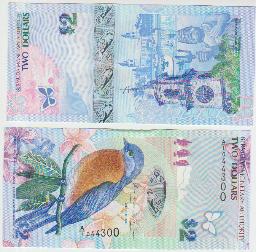 Bermuda 2 Dollars 2009 Pick 57b UNC