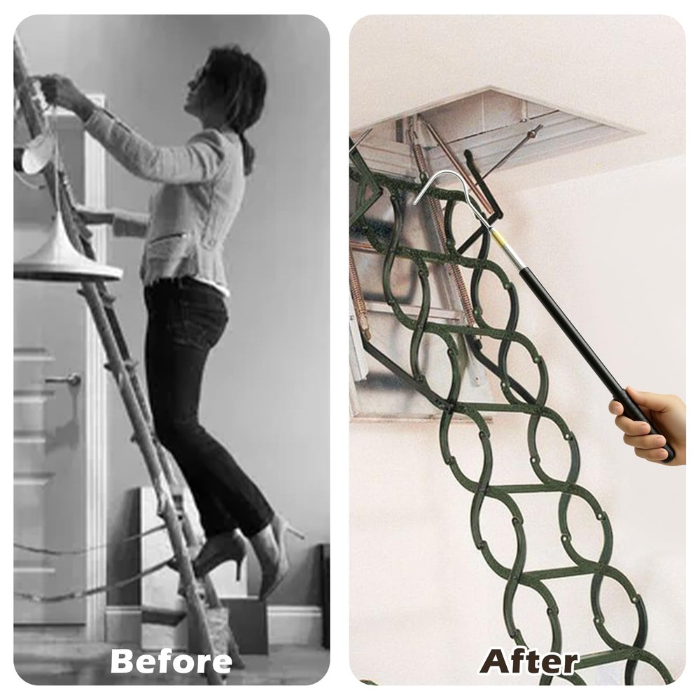 1 Set 63 Inch Attic Pull Down Hook Attic Ladder Pull Down Hook Attic Ladder P...