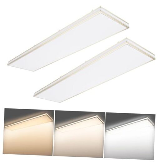 4FT Rectangle LED Flush Mount Ceiling Light for Kitchen/Laundry, 48W 2
