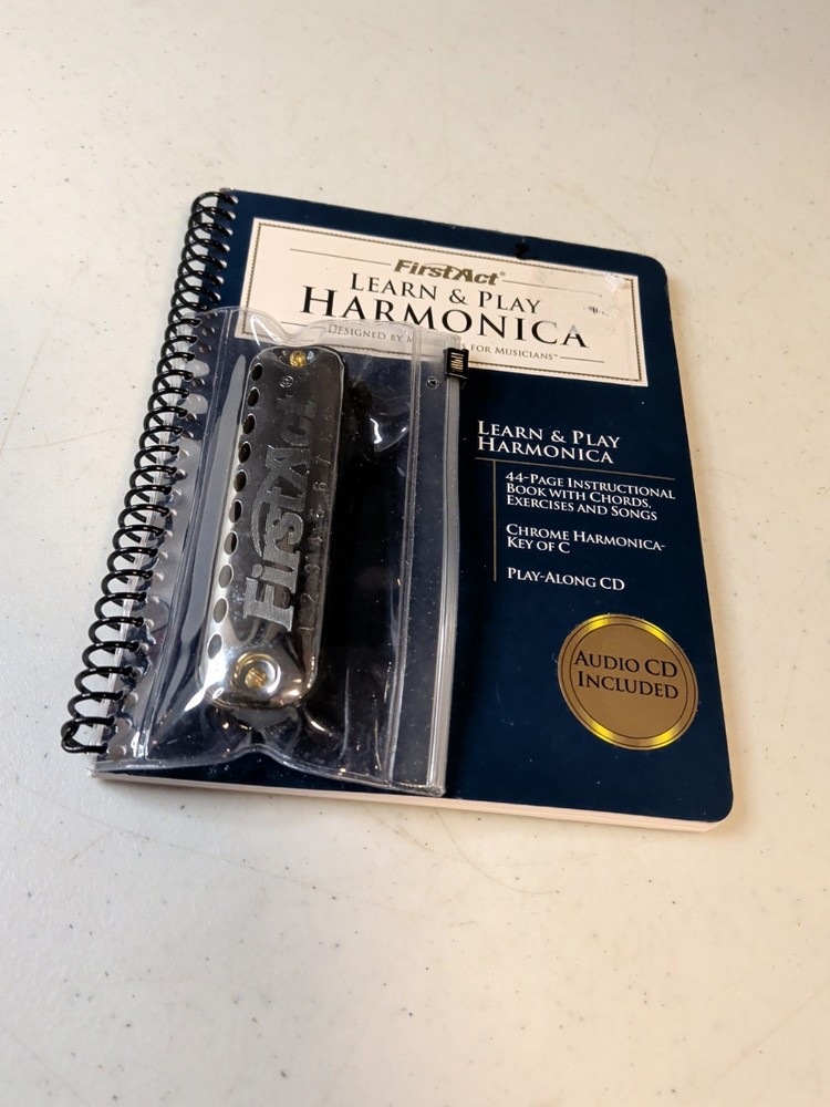 1999 First Act Learn & Play Harmonica w/ Instruction Book  NEW Missing CD