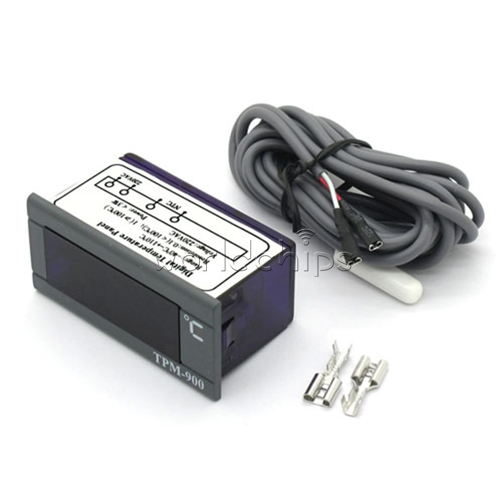 TPM-900 220V Digital Temperature Controller LED Panel Meter with Sensor WC