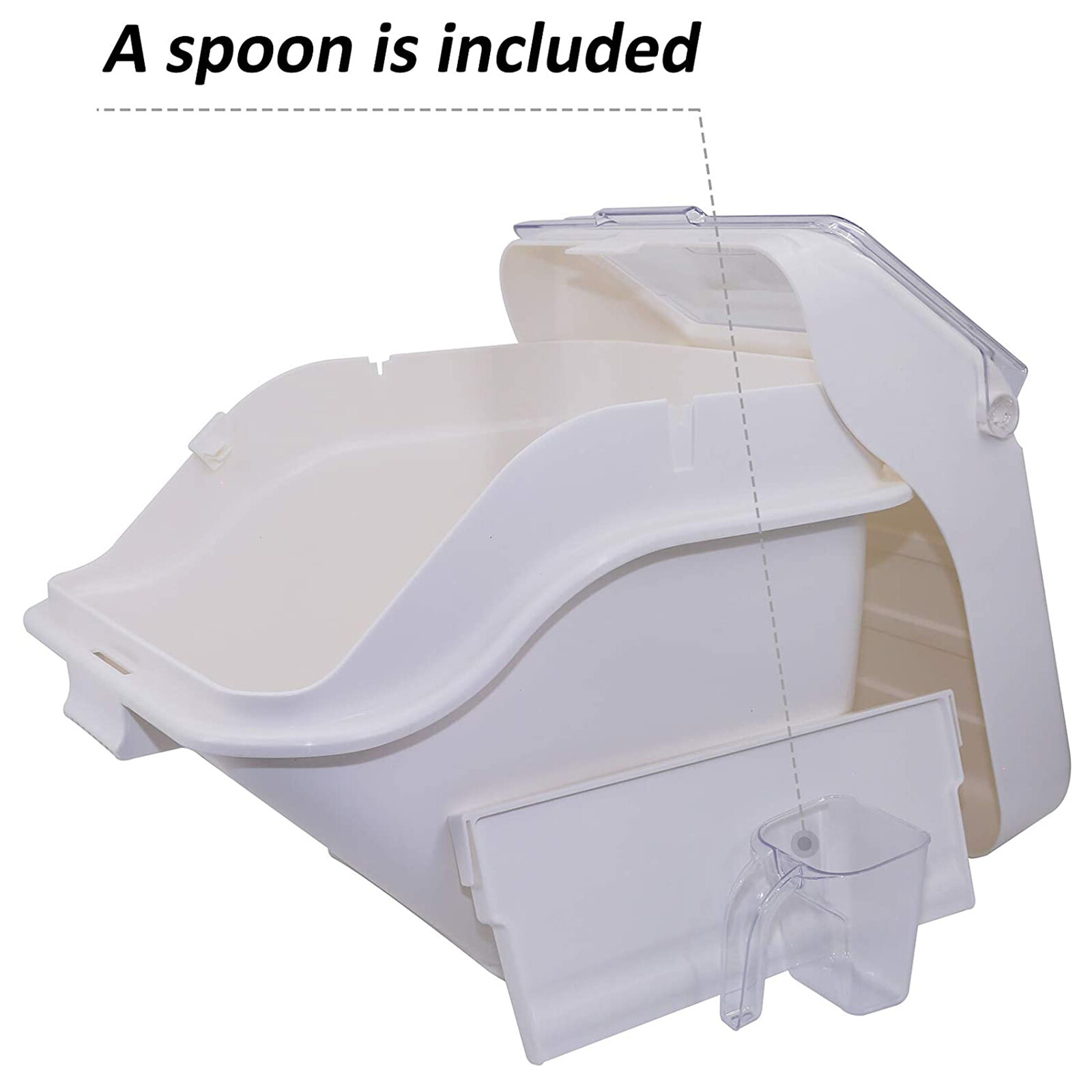 Hakka 8.8 Gallon Ingredient Bin with Scoop 200 Cup Commercial Food Shelf-Storage